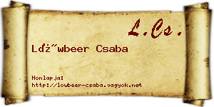 Löwbeer Csaba névjegykártya